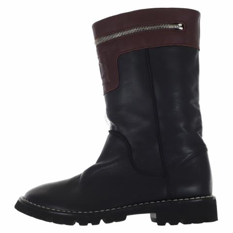 Calf length biker boots best sale